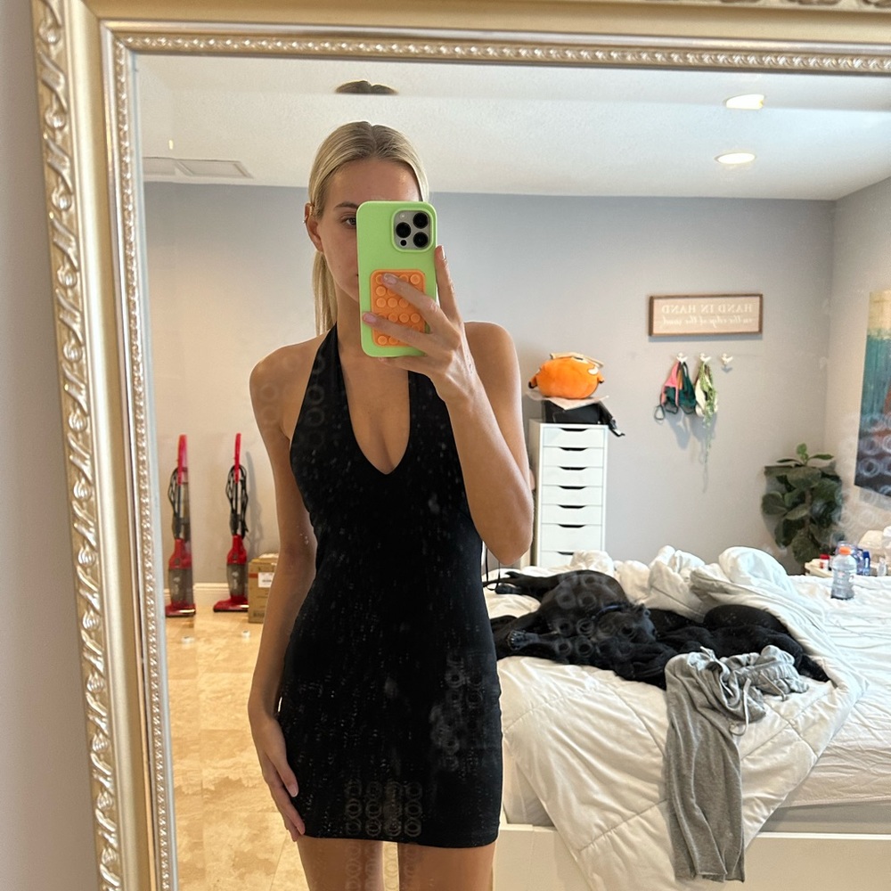 Zara halter black dress